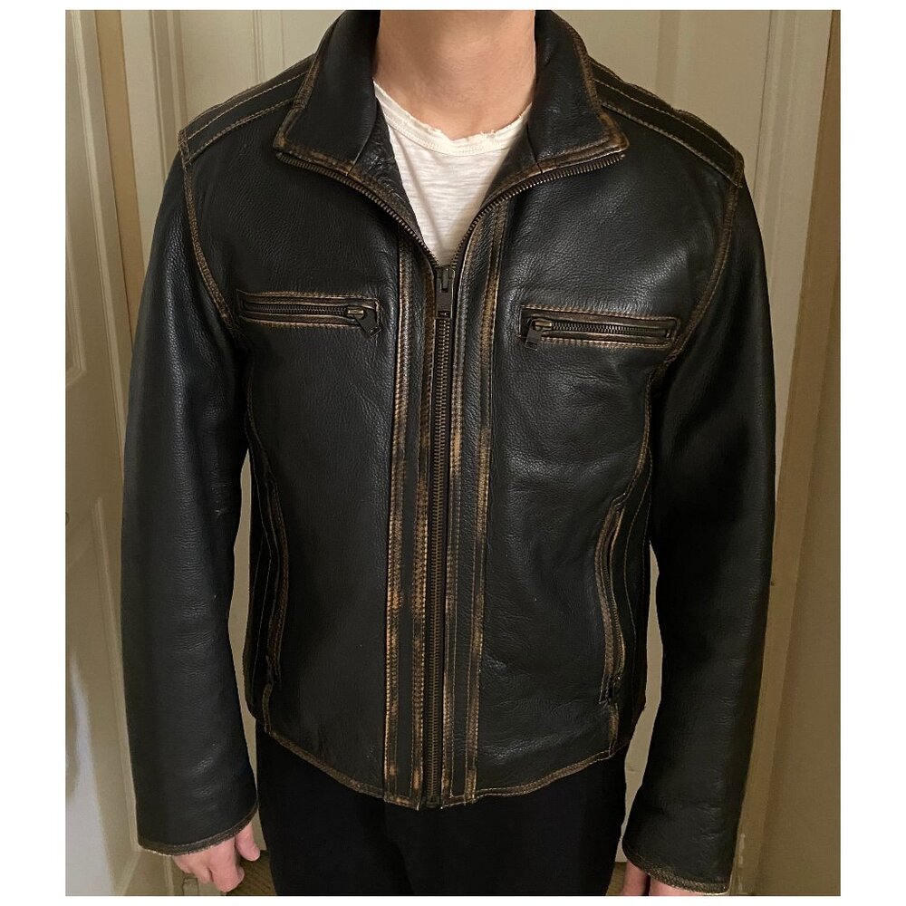 Distressed Leather Jacket